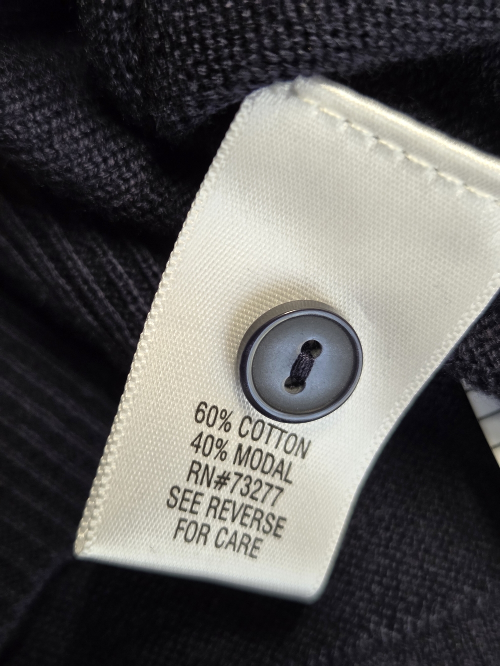 croft & barrow navy button-front crew cardigan - Picture 8 of 11